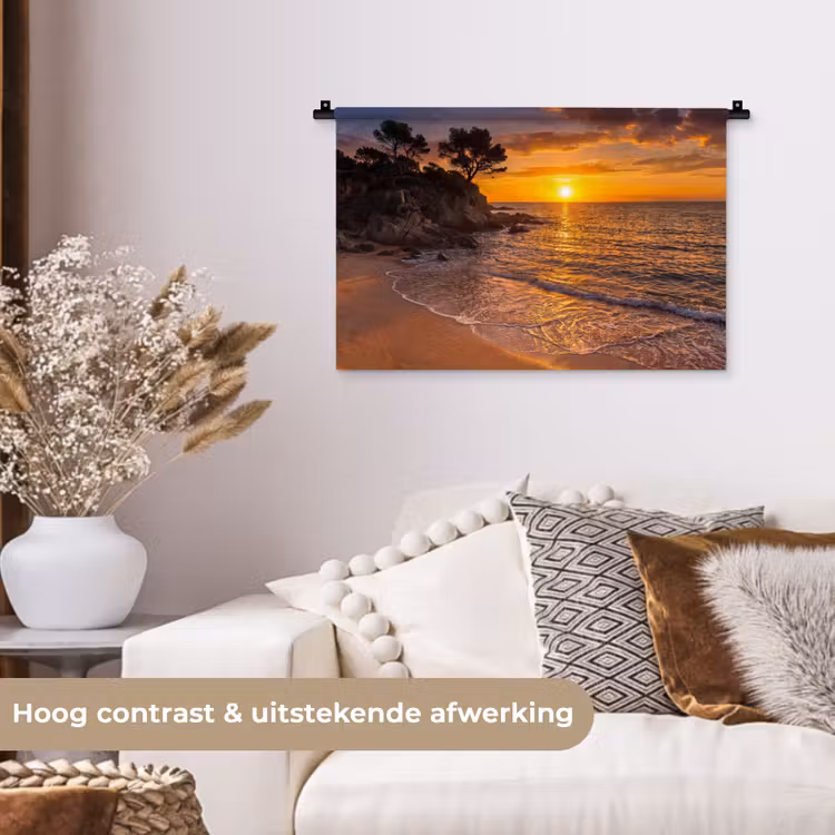 Wandkleed - Zee - Kust - Zonsondergang - Natuur - Oranje — 4