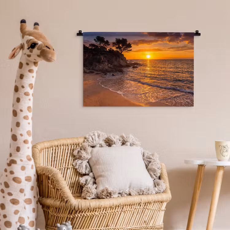 Wandkleed - Zee - Kust - Zonsondergang - Natuur - Oranje — 5