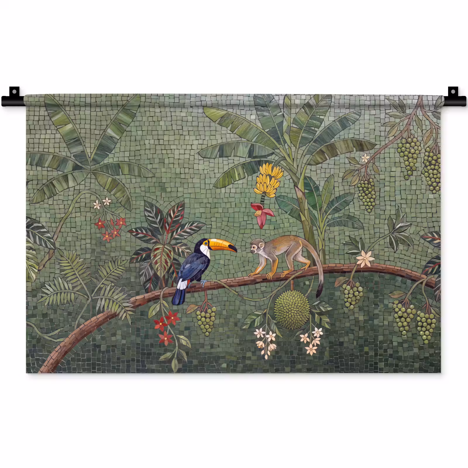 Wandkleed - Vogel - Dier - Jungle - Mozaïek - Natuur — 1