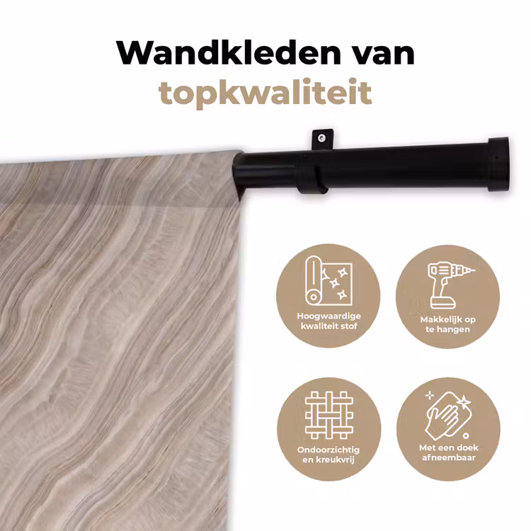 Wandkleed - Textuur - Golvend - Abstract - Modern - Beige — 3