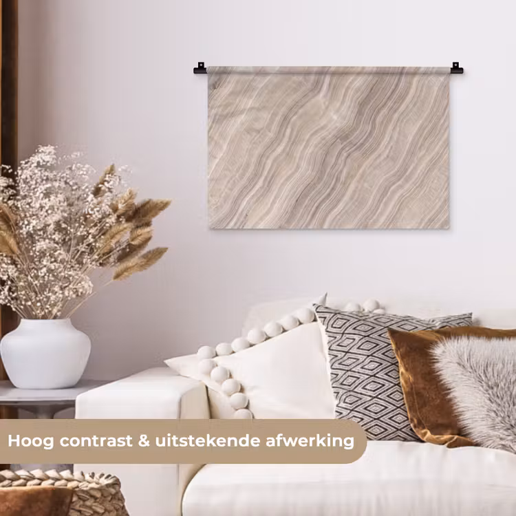 Wandkleed - Textuur - Golvend - Abstract - Modern - Beige — 4