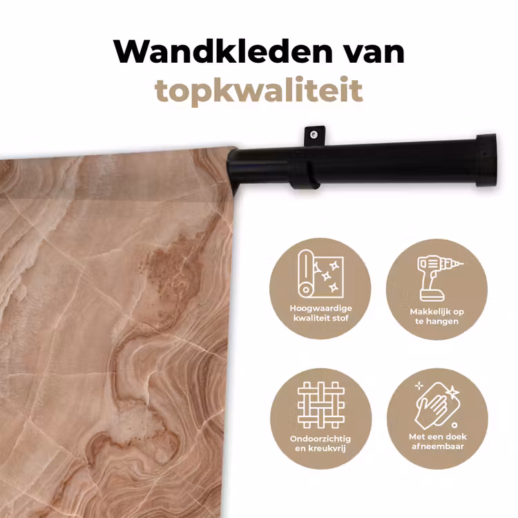 Wandkleed - Textuur - Golvend - Abstract - Warm - Bruin — 3