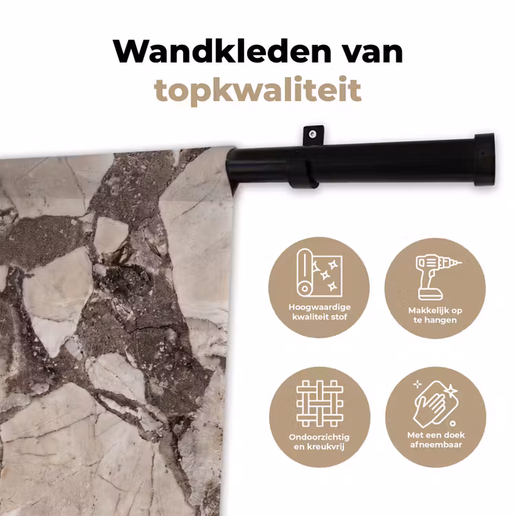 Wandkleed - Textuur - Marmer - Abstract - Beige - Bruin — 3