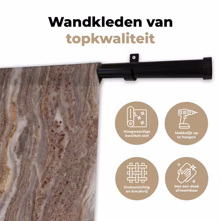 Wandkleed - Textuur - Steen - Abstract - Beige — 3