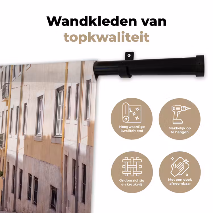 Wandkleed - Tram - Straat - Stad - Architectuur - Geel — 3