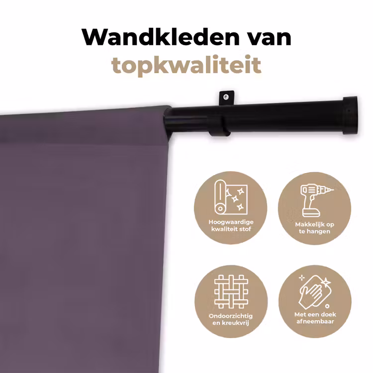 Wandkleed - Velvet - Aubergine - Paars — 3