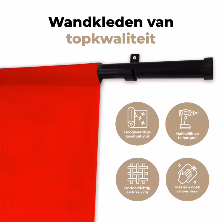 Wandkleed - Vibrant - Vermilion - Rood — 3