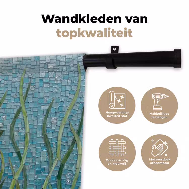 Wandkleed - Vis - Mozaïek - Onderwater - Kleurrijk - Dieren — 3