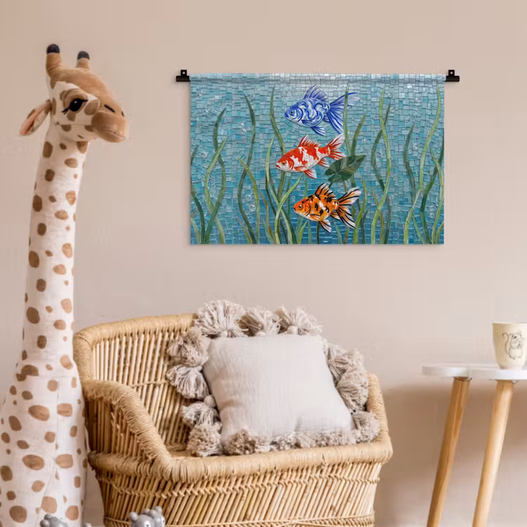 Wandkleed - Vis - Mozaïek - Onderwater - Kleurrijk - Dieren — 5