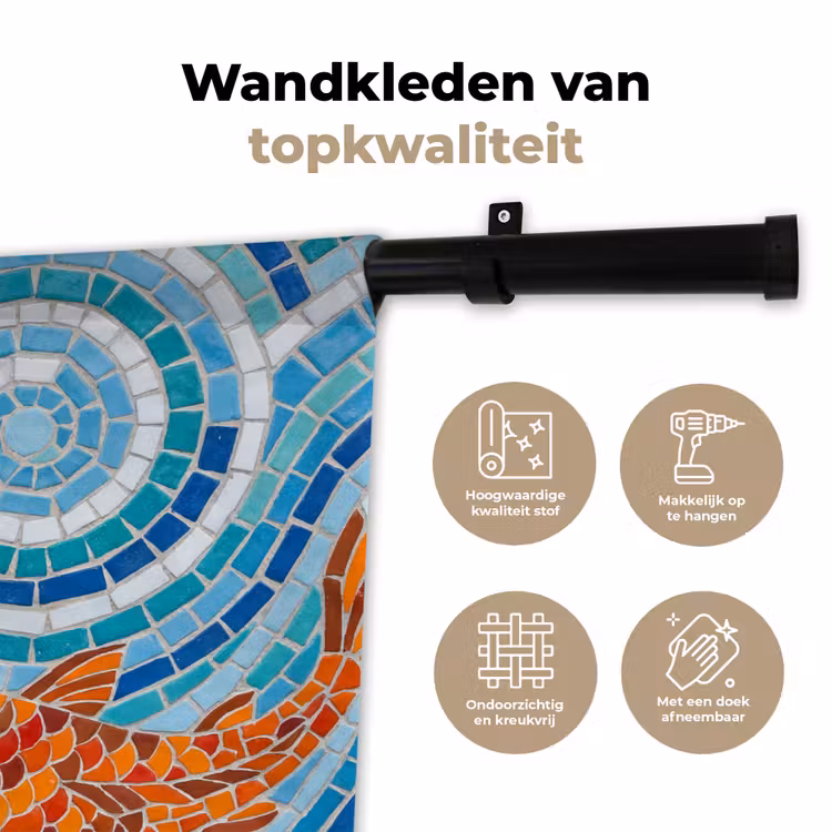 Wandkleed - Vis - Mozaïek - Water - Decoratief - Blauw — 3