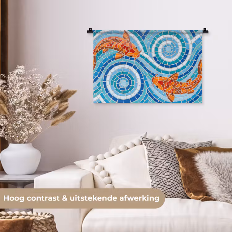 Wandkleed - Vis - Mozaïek - Water - Decoratief - Blauw — 4