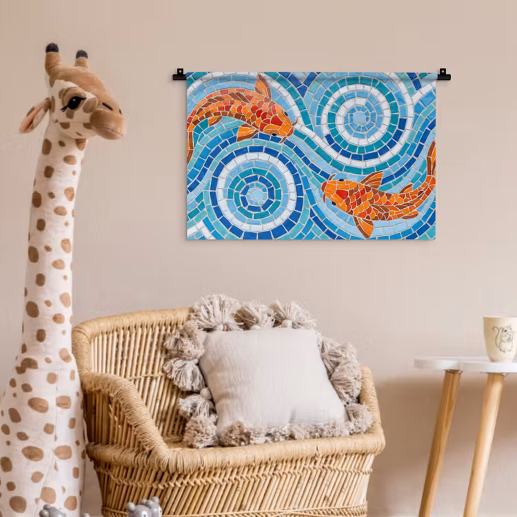 Wandkleed - Vis - Mozaïek - Water - Decoratief - Blauw — 5