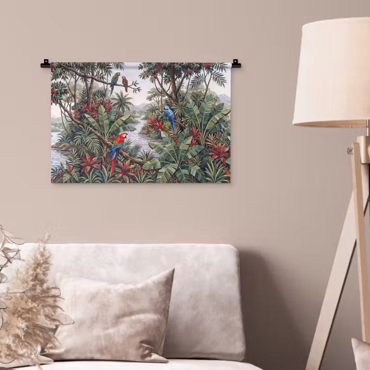 Wandkleed - Vogel - Jungle - Natuur - Mozaïek - Groen — 2
