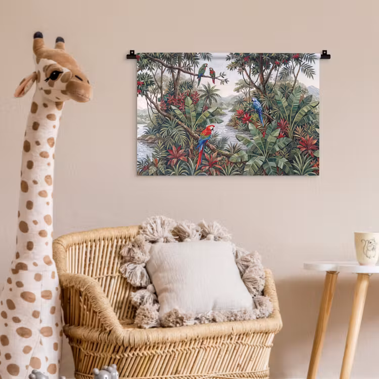 Wandkleed - Vogel - Jungle - Natuur - Mozaïek - Groen — 5