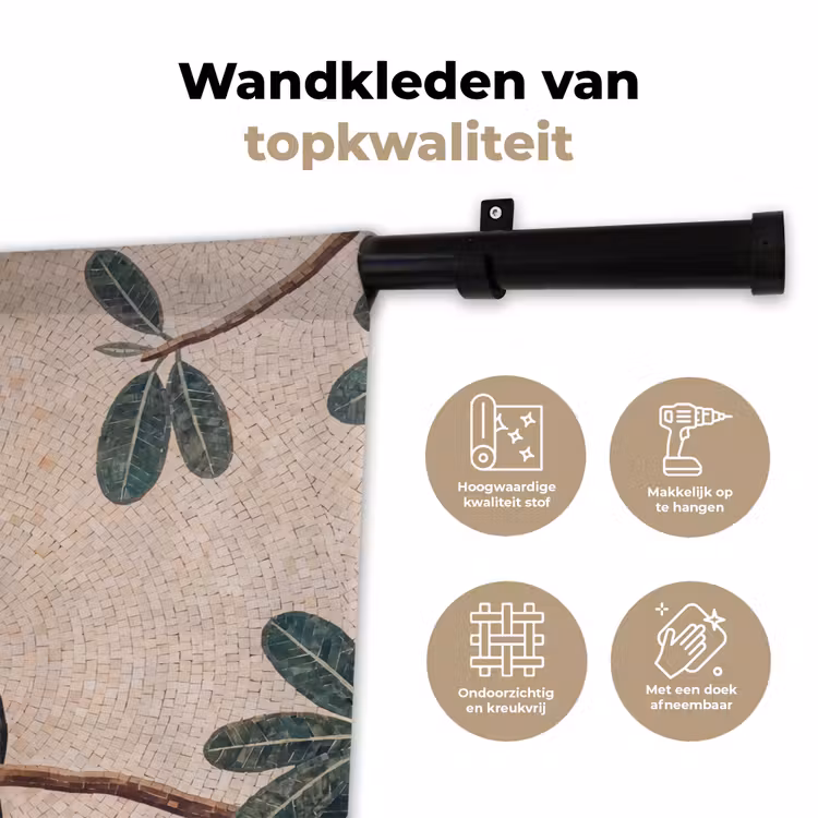 Wandkleed - Vogel - Mozaïek - Tropisch - Natuur - Kleurrijk — 3