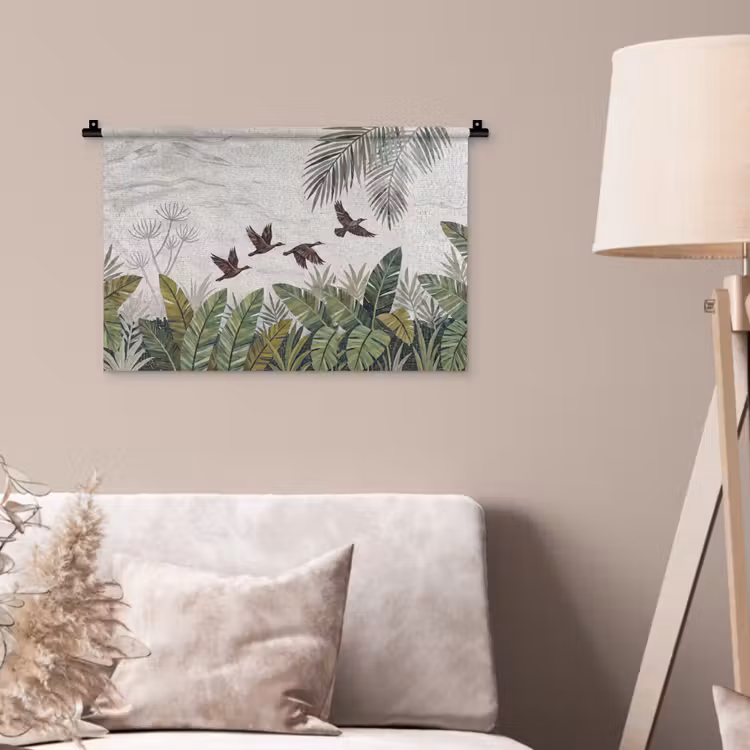 Wandkleed - Vogel - Vliegend - Tropisch - Mozaïek - Groen — 2