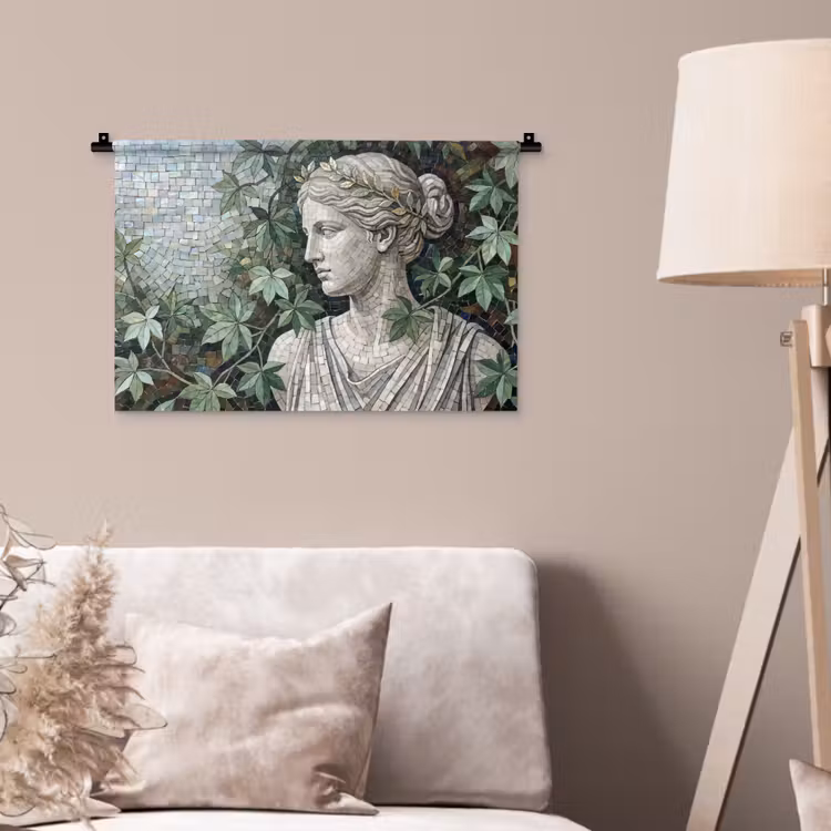 Wandkleed - Vrouw - Klassiek - Mozaiëk - Natuur - Groen — 2