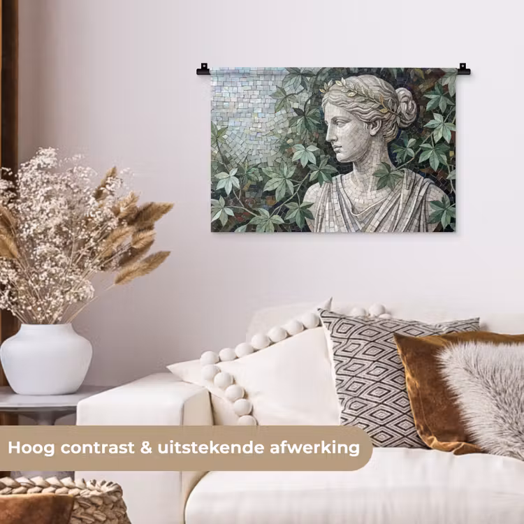 Wandkleed - Vrouw - Klassiek - Mozaiëk - Natuur - Groen — 4