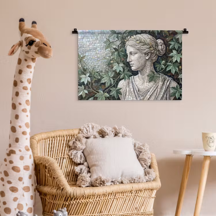 Wandkleed - Vrouw - Klassiek - Mozaiëk - Natuur - Groen — 5