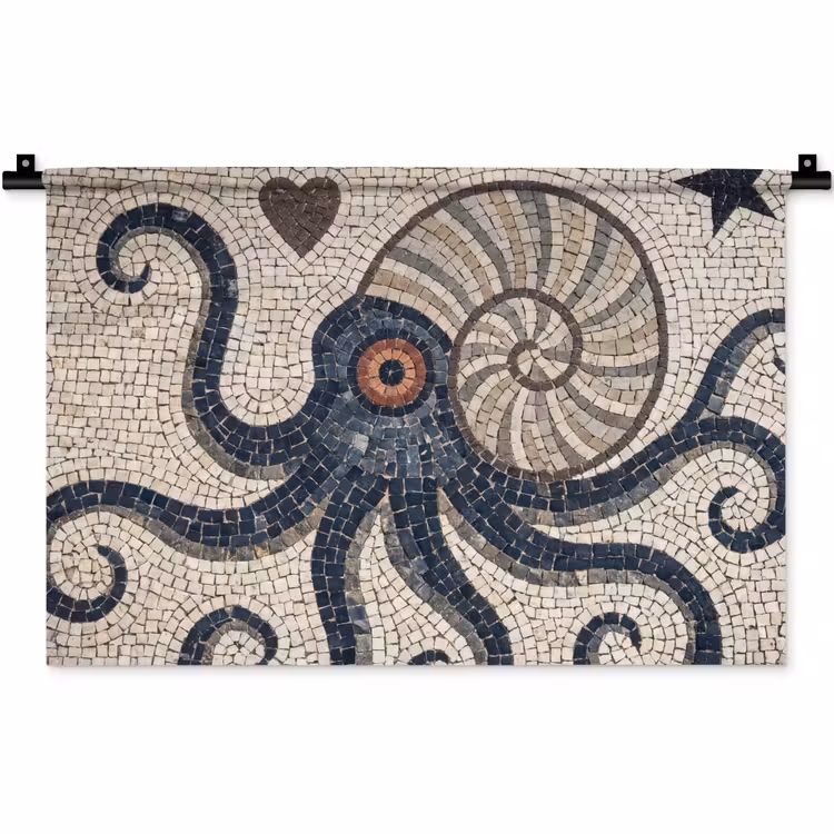 Wandkleed - Zeeleven - Mozaïek - Kunst - Vintage - Beige — 1