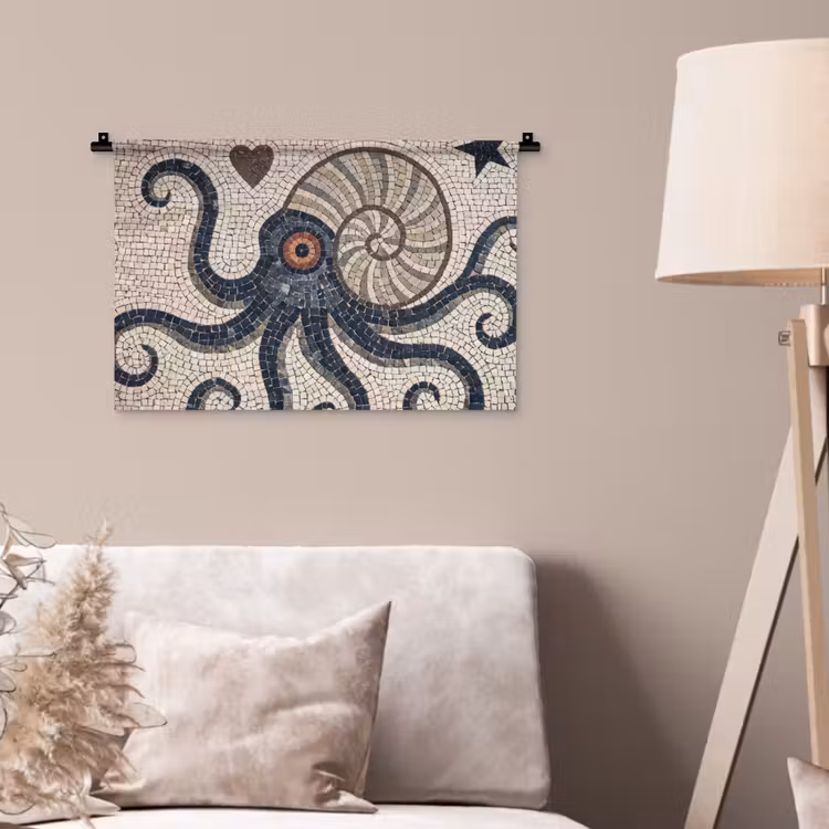 Wandkleed - Zeeleven - Mozaïek - Kunst - Vintage - Beige — 2