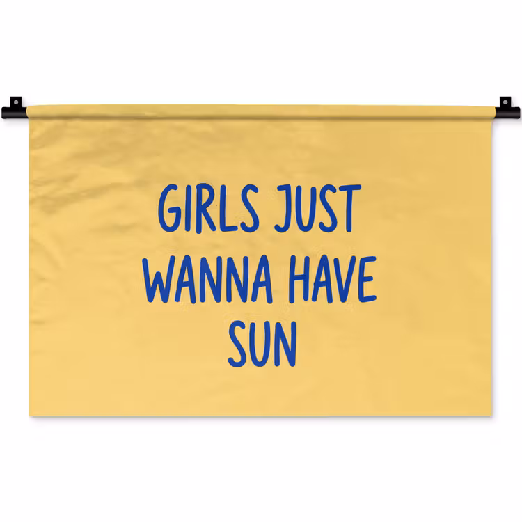 Wandkleed - Tekst - Zon - Zomer - Modern - Geel — 1