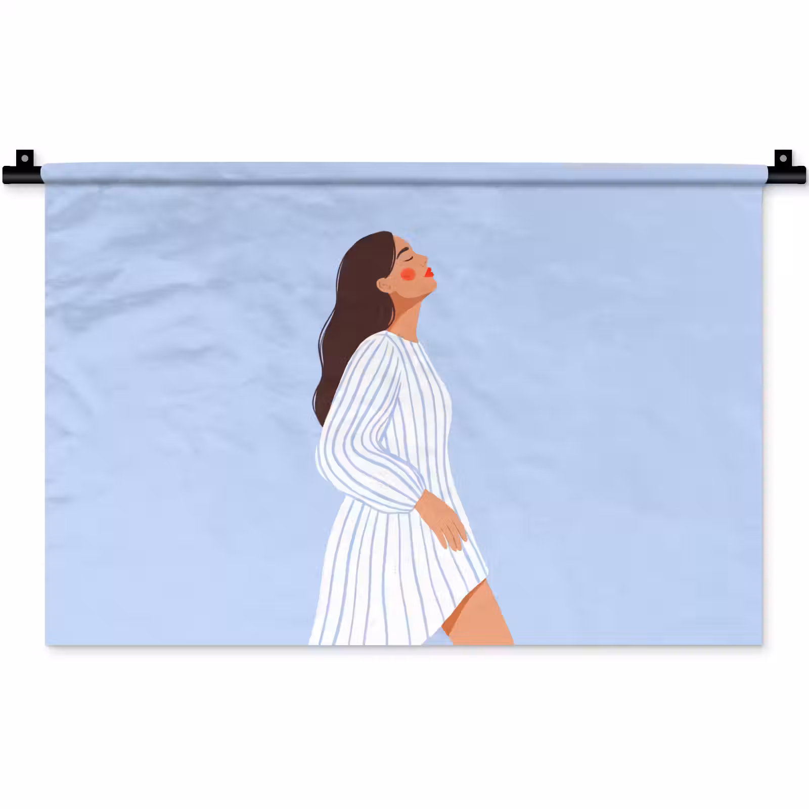 Wandkleed - Vrouw - Profiel - Rust - Modern - Illustratie — 1