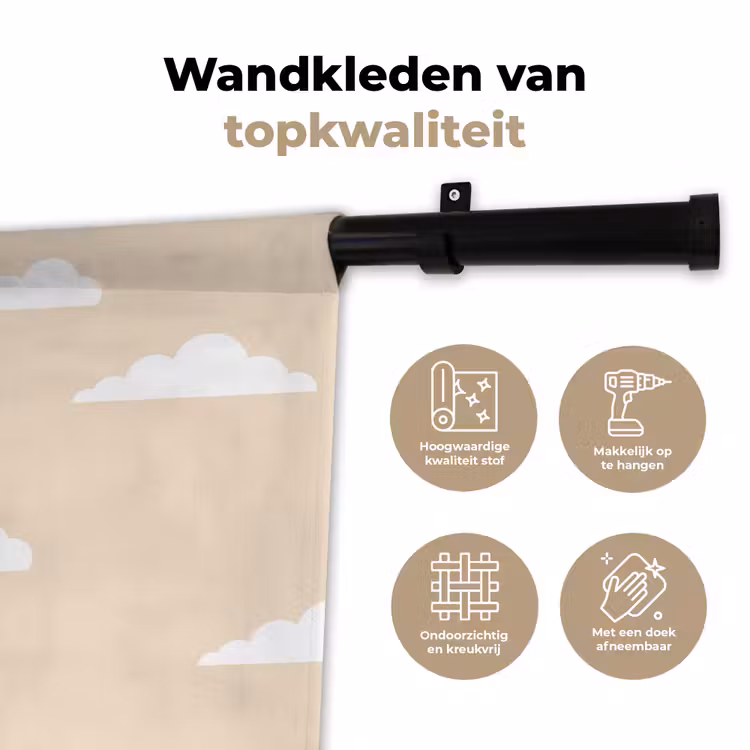 Wandkleed - Toren - Pisa - Architectuur - Minimalistisch - Beige — 3