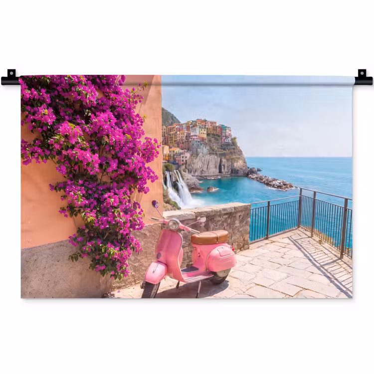 Wandkleed - Voertuig - Roze - Kust - Zomer - Reizen — 1