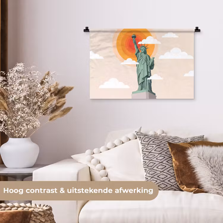Wandkleed - Vrijheidsbeeld - New York - Zon - Modern — 4