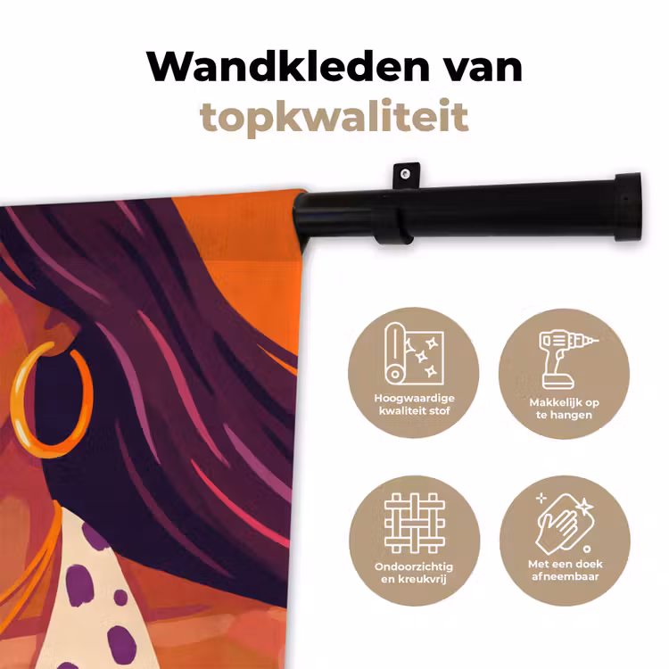 Wandkleed - Vrouw - Champagne - Feest - Modern - Oranje — 3