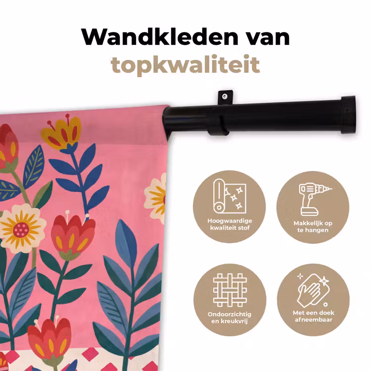 Wandkleed - Vrouw - Cocktail - Bloemen - Modern - Roze — 3