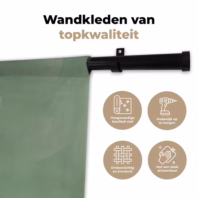 Wandkleed - Vrouw - Portret - Illustratie - Modern - Groen — 3