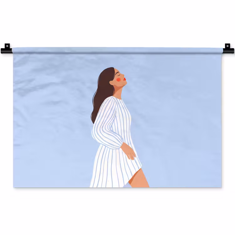 Wandkleed - Vrouw - Profiel - Rust - Modern - Illustratie — 1