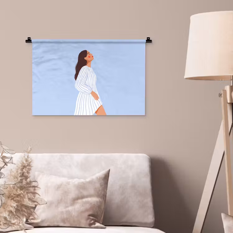 Wandkleed - Vrouw - Profiel - Rust - Modern - Illustratie — 2