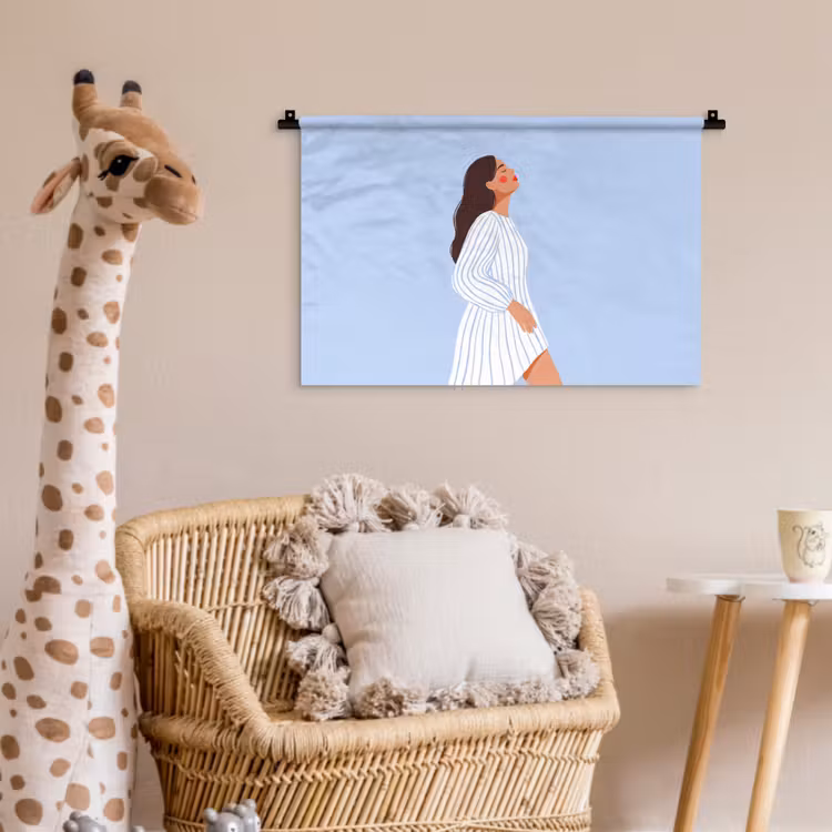 Wandkleed - Vrouw - Profiel - Rust - Modern - Illustratie — 5