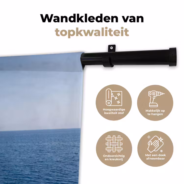 Wandkleed - Vrouw - Zee - Kust - Verrekijker - Rood — 3