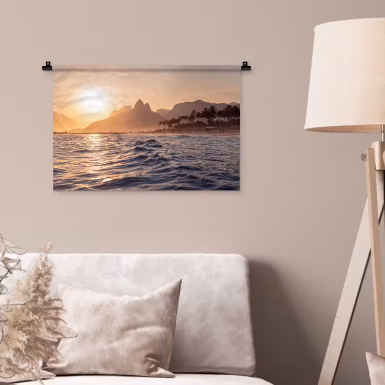 Wandkleed - Zee - Golven - Zonsondergang - Kust - Goud — 2
