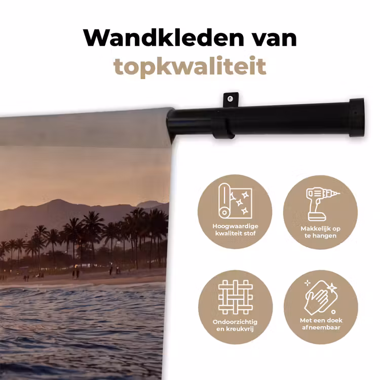 Wandkleed - Zee - Golven - Zonsondergang - Kust - Goud — 3