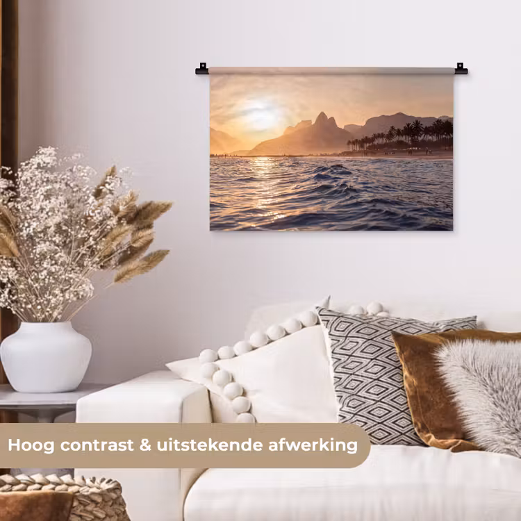 Wandkleed - Zee - Golven - Zonsondergang - Kust - Goud — 4
