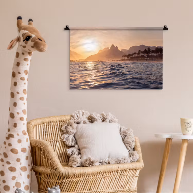 Wandkleed - Zee - Golven - Zonsondergang - Kust - Goud — 5