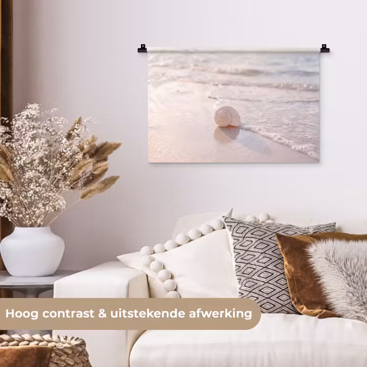Wandkleed - Zeeschelp - Strand - Zee - Natuur - Beige — 4