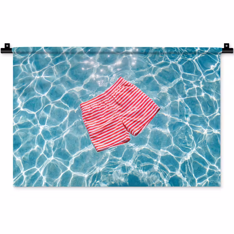 Wandkleed - Zwemkleding - Gestreept - Water - Zomer - Rood-wit — 1