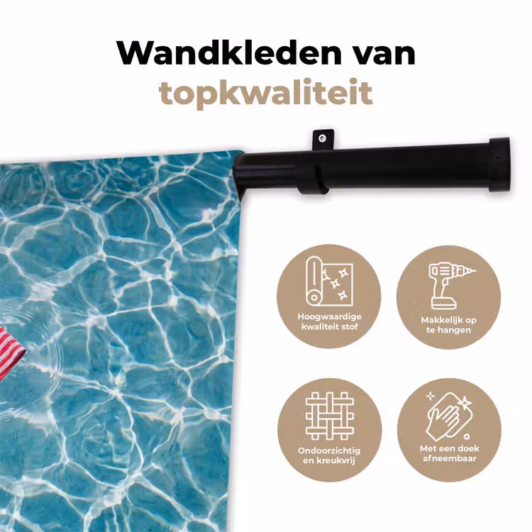 Wandkleed - Zwemkleding - Gestreept - Water - Zomer - Rood-wit — 3