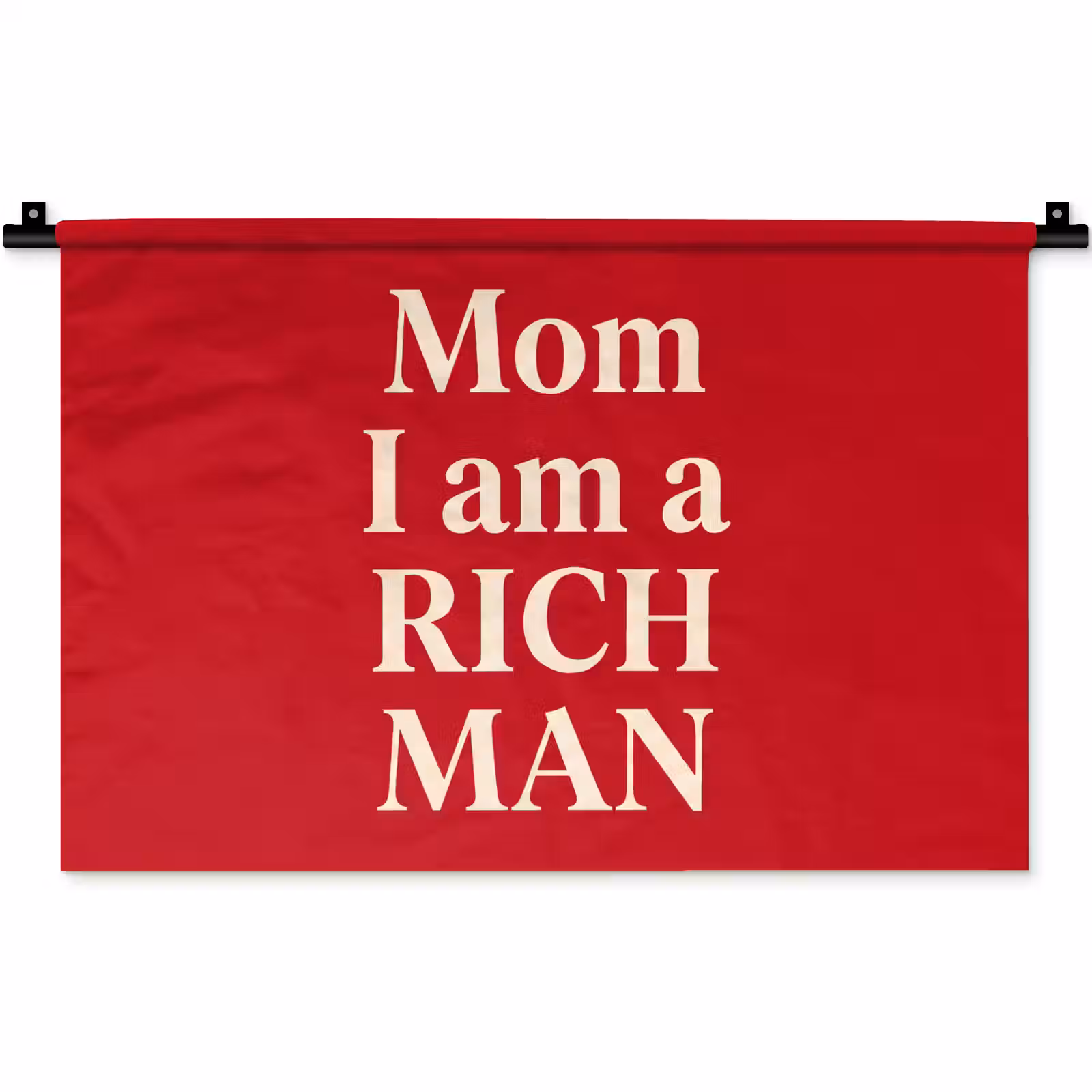 Wandkleed - Tekst - Rijkdom - Motivatie - Rood - Modern — 1