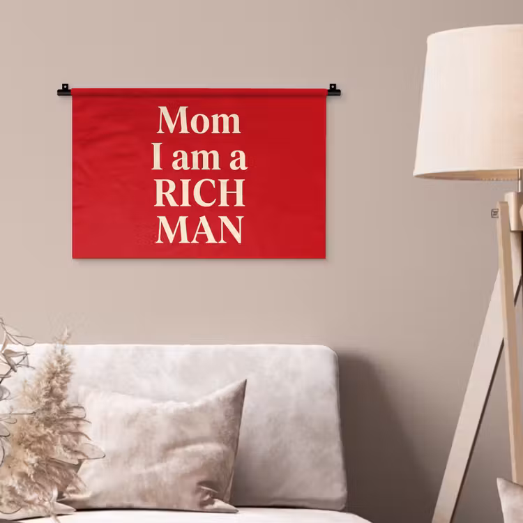 Wandkleed - Tekst - Rijkdom - Motivatie - Rood - Modern — 2