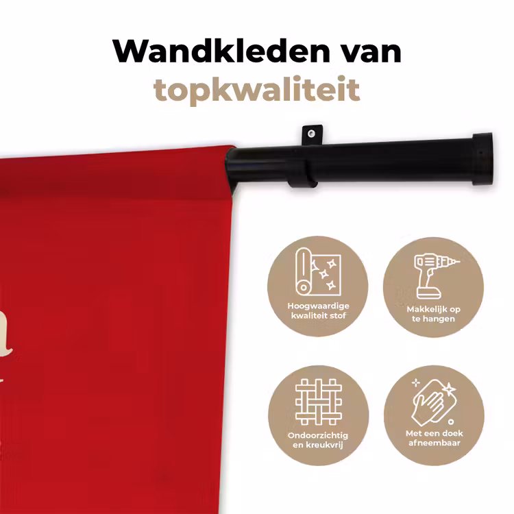 Wandkleed - Tekst - Rijkdom - Motivatie - Rood - Modern — 3
