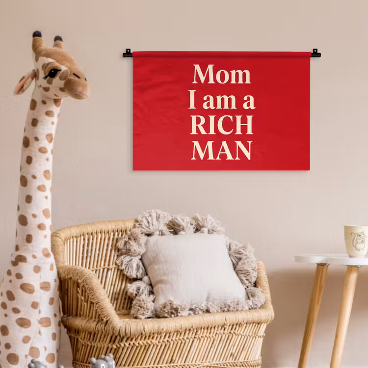 Wandkleed - Tekst - Rijkdom - Motivatie - Rood - Modern — 5