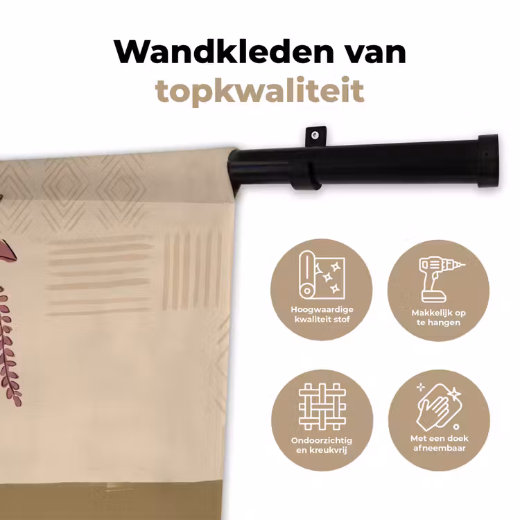 Wandkleed - Vaas - Geruit - Planten - Modern - Paars — 3