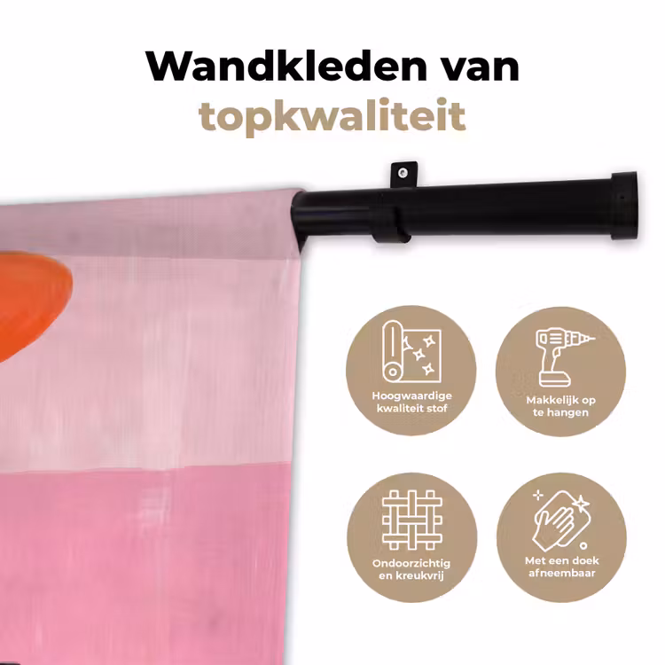 Wandkleed - Vrouw - Hoed - Mode - Modern - Oranje — 3